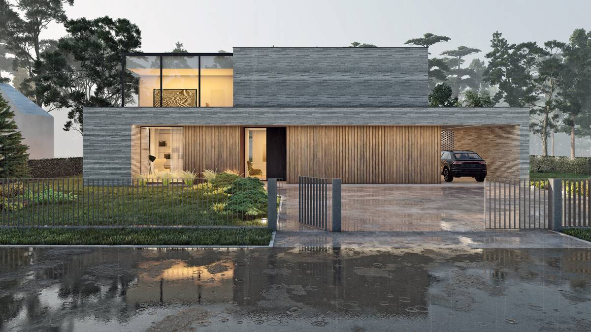 SLAB studio architektoniczne architektura projekt frame house ceglana willa 4