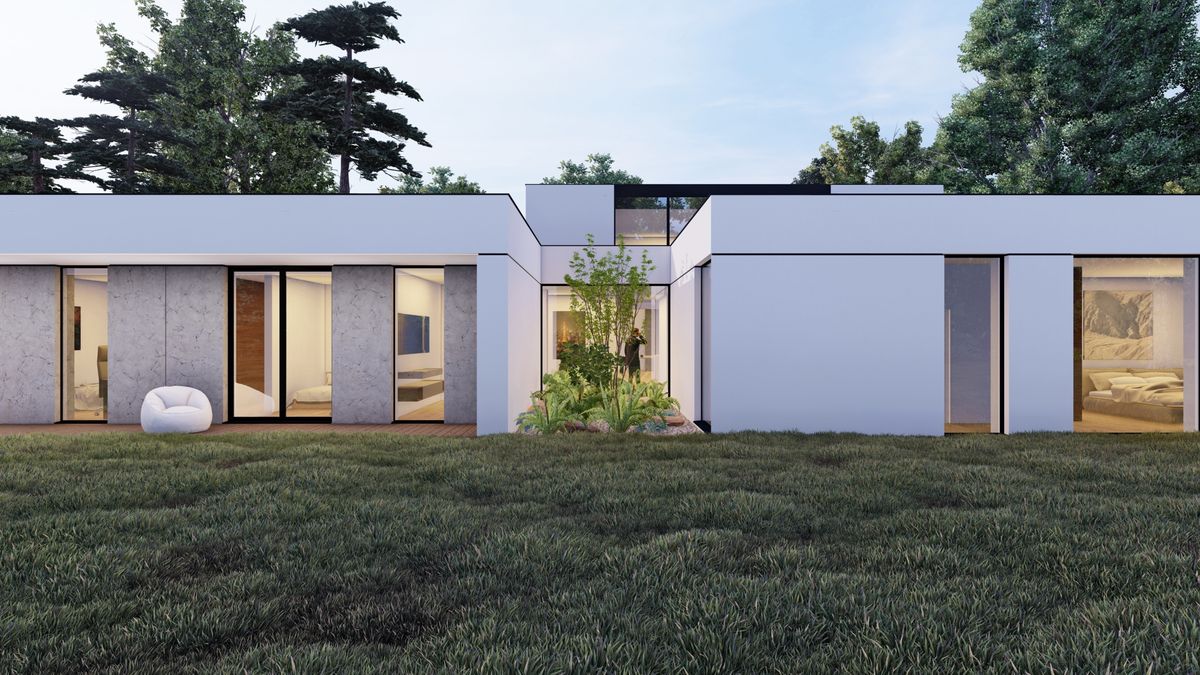 SLAB studio architektoniczne architektura projekt patio house willa pod lasem 8