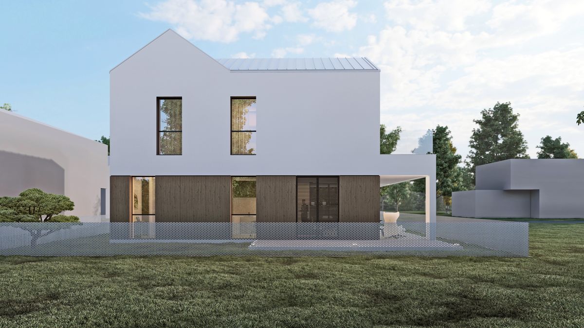 SLAB studio architektoniczne architektura projekt dom na ramie dom na malej dzialce 7