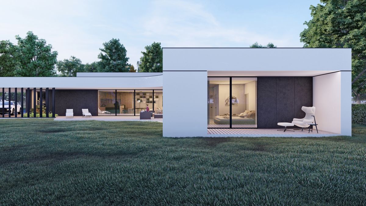 SLAB studio architektoniczne architektura projekt flat house nowoczesny dom parterowy 7