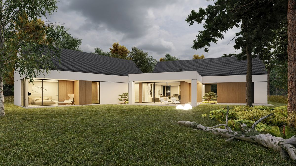 SLAB studio architektoniczne architektura projekt dom na trzy klasyczna nowoczesna stodola 1