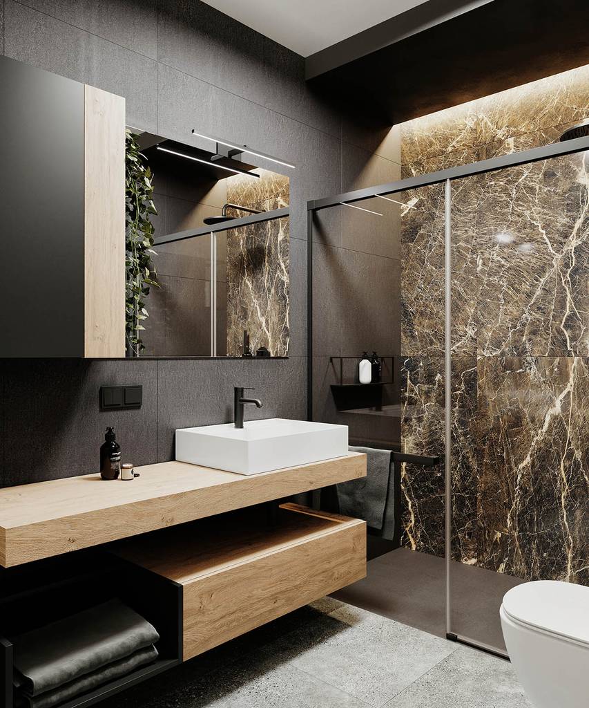 SLAB - studio architektoniczne - architektura wnętrz - projekt - żoliborz artystyczny - czarne wnętrze - 5