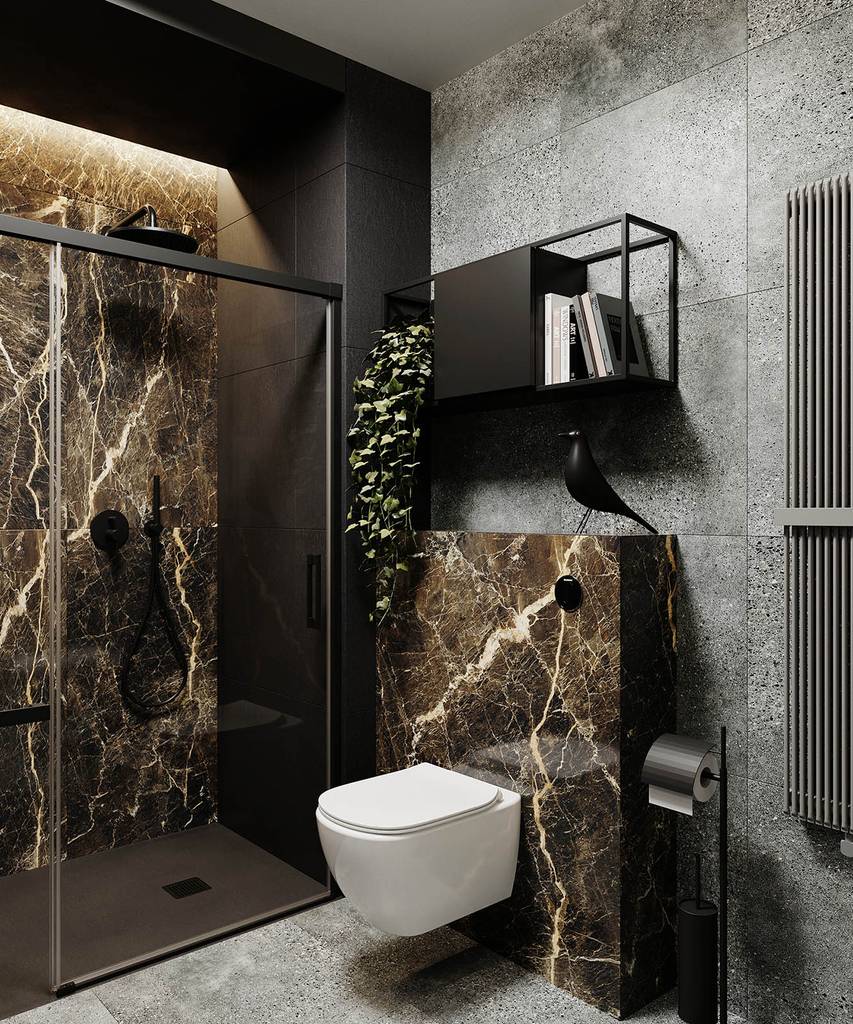 SLAB - studio architektoniczne - architektura wnętrz - projekt - żoliborz artystyczny - czarne wnętrze - 8