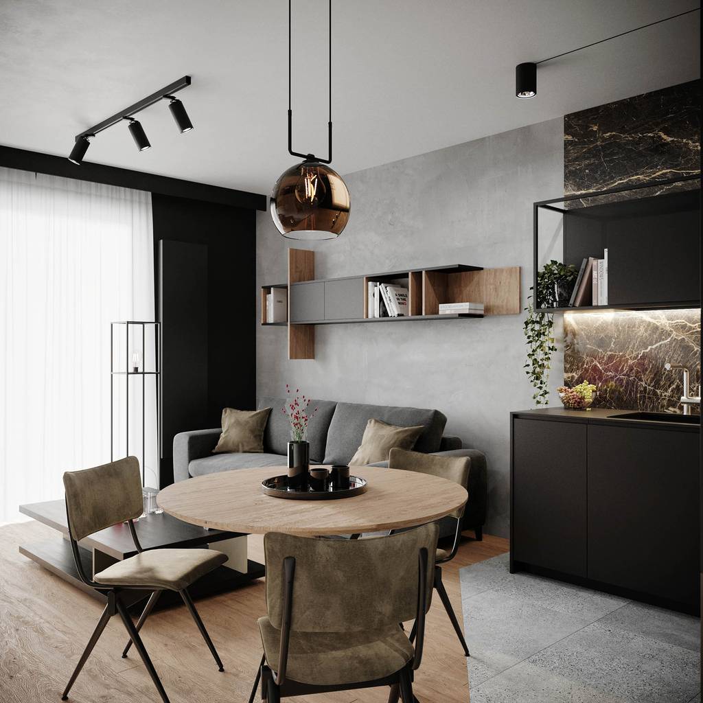 SLAB - studio architektoniczne - architektura wnętrz - projekt - żoliborz artystyczny - czarne wnętrze - 12