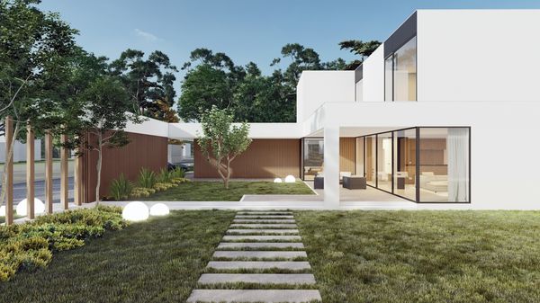 SLAB studio architektoniczne architektura projekt curtain house biala willa pracownia projektowa