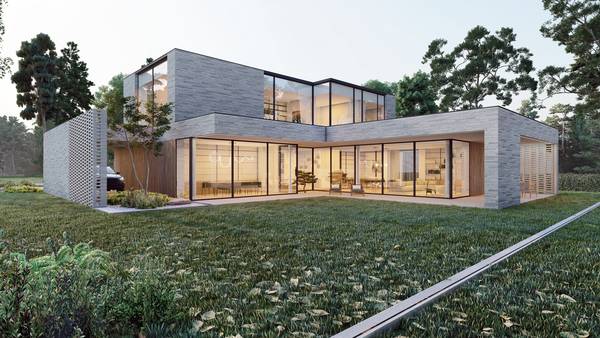 SLAB studio architektoniczne architektura projekt frame house ceglana willa pracownia projektowa