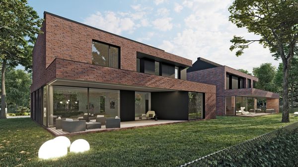 SLAB studio architektoniczne architektura projekt sibling house ceglana willa pracownia projektowa