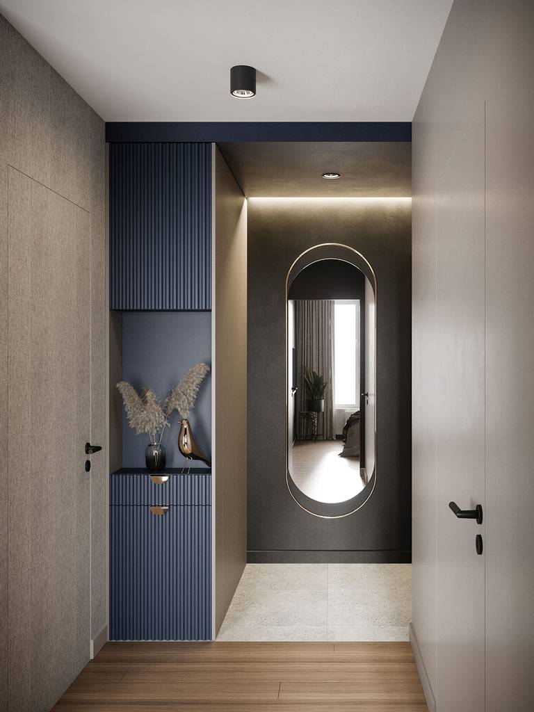 SLAB studio architektoniczne architektura wnetrz projekt koscierzyna kolor granatowy we wnetrzach 3