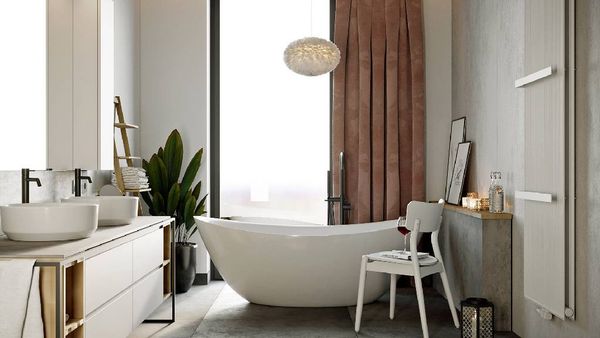 SLAB studio architektoniczne architektura wnetrz projekt dom l salon kapielowy pracownia projektowa