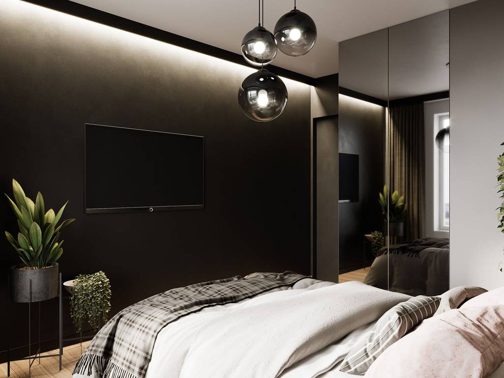 SLAB - studio architektoniczne - architektura wnętrz - projekt - kościerzyna - kolor granatowy we wnętrzach - 12