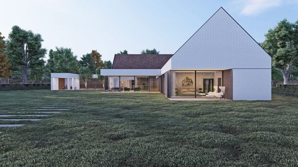 SLAB studio architektoniczne architektura projekt dom dolnoslaski dom z bialej cegly pracownia projektowa