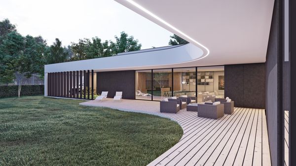 SLAB studio architektoniczne architektura projekt flat house nowoczesny dom parterowy pracownia projektowa