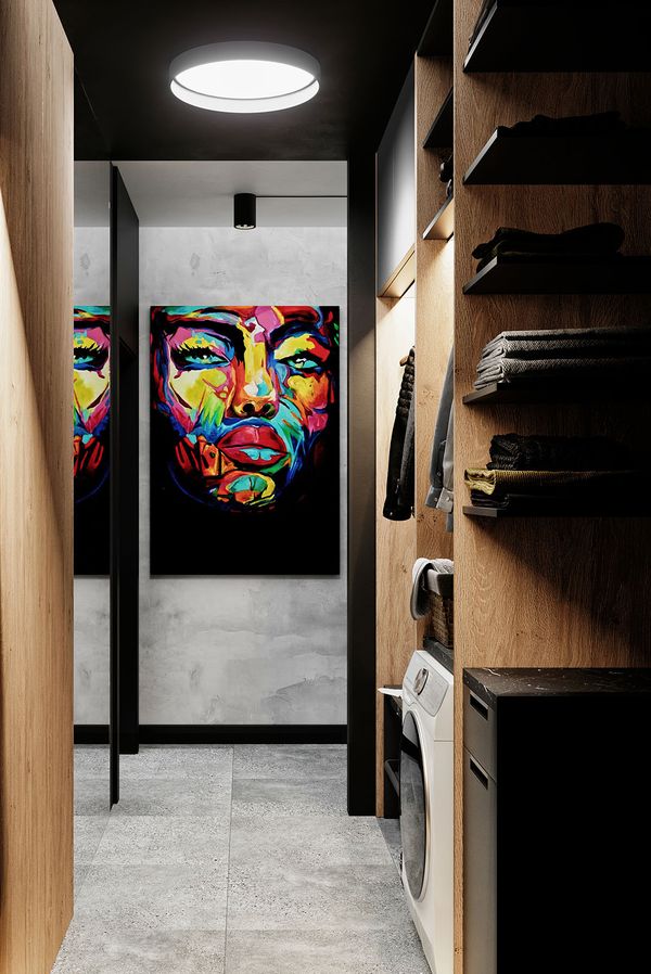 SLAB studio architektoniczne architektura wnetrz projekt zoliborz artystyczny czarne wnetrze pracownia projektowa