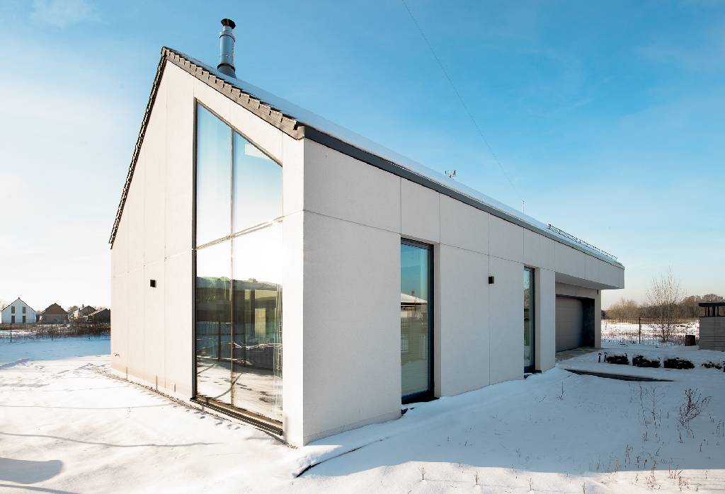 SLAB - studio architektoniczne - architektura - projekt - dom l - biała nowoczesna stodoła - 5
